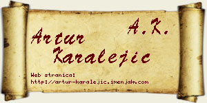 Artur Karalejić vizit kartica